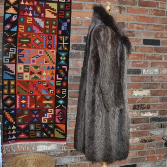 Full Length Raccoon Fur Coat Winter Jacket M 10 - Picture 4 of 9